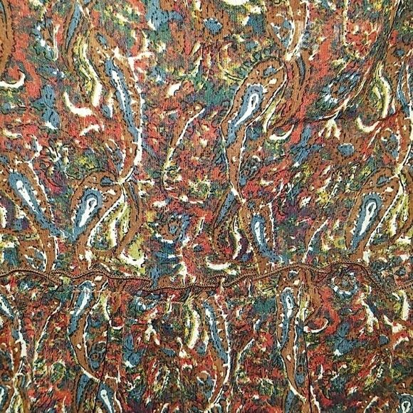 Wrangled Brown rusty color sheer top Sz M NWT. - Picture 6 of 7